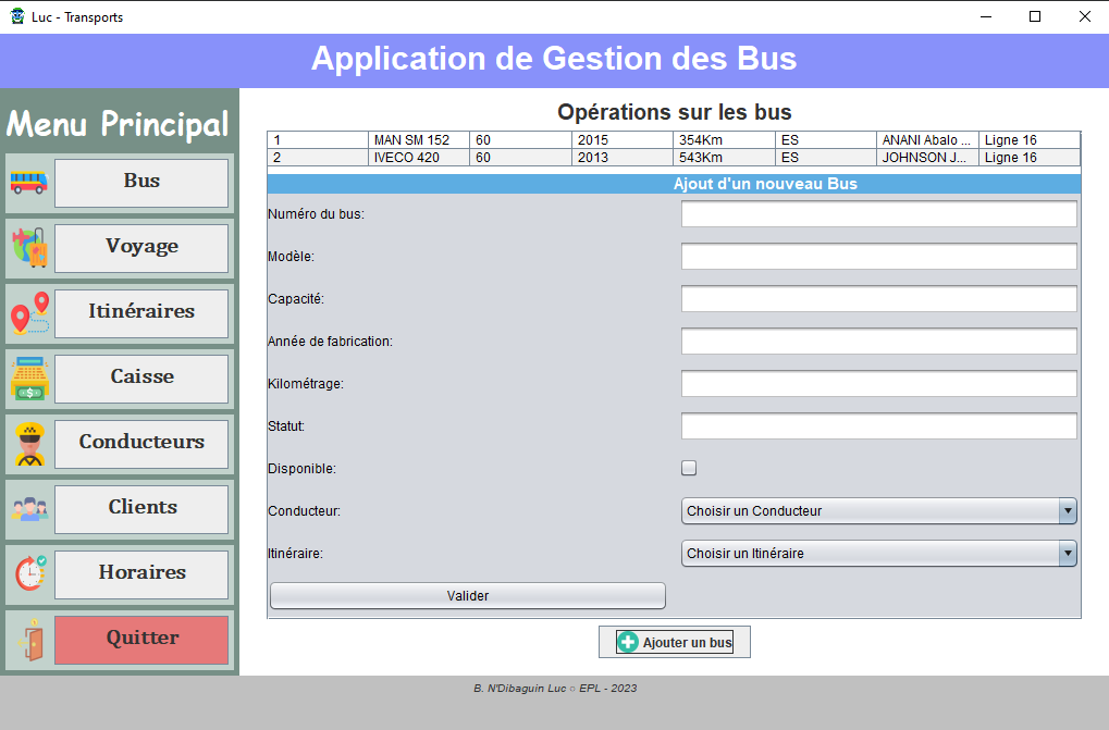 Gestion de Bus
